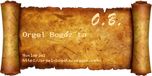 Orgel Bogáta névjegykártya